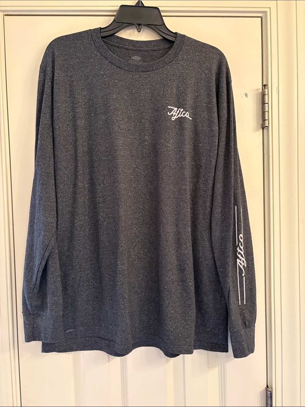 AFTCO Men's Long Sleeve Crew Tee - Charcoal